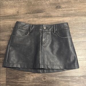 Garage Dark Gray Leather Skort